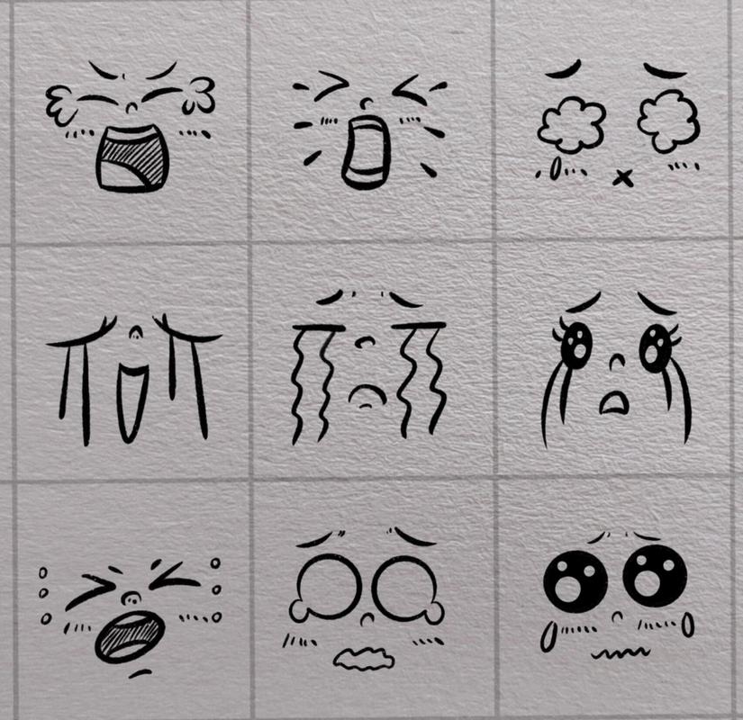哭的簡(jiǎn)筆小表情 簡(jiǎn)單又實(shí)用手帳情書紙條都可以 畫完收獲滿滿哦