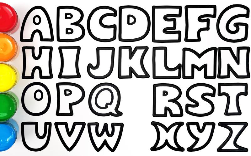 趣味兒童簡筆填色畫 2分鐘教寶寶認(rèn)識26個英文字母涂上美美顏色-小伍