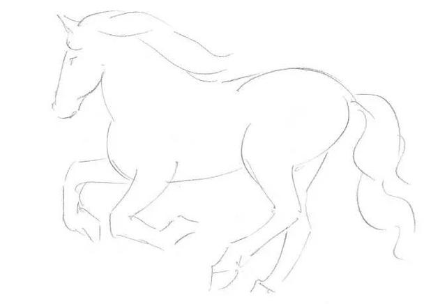 簡筆畫馬 簡筆畫馬的畫法最簡單
