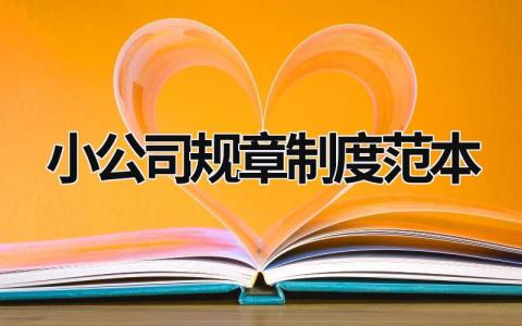 小公司規章制度范本 公司規章制度范本與員工守則 (16篇）