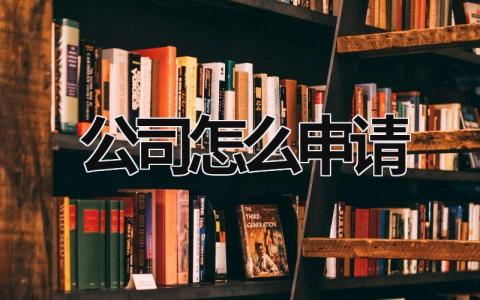 公司怎么申請 公司怎么申請 (10篇）