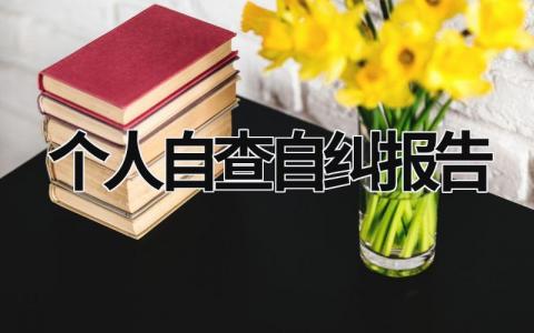 個人自查自糾報(bào)告 個人自查自糾報(bào)告10篇全面版 (16篇）
