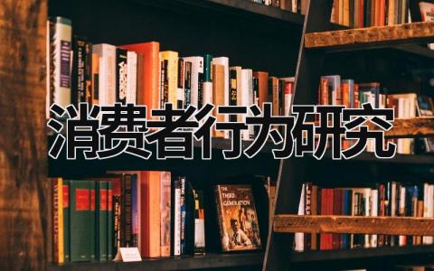 消費者行為研究 消費者行為研究方法 (16篇）