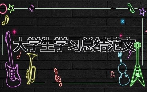 大學生學習總結范文 大學生學習總結范文 (18篇）