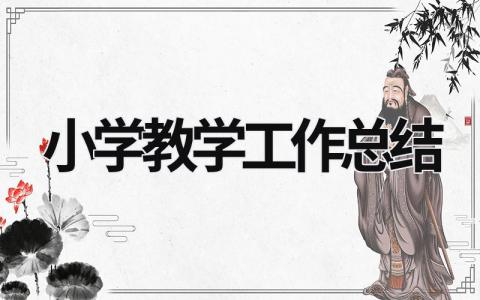 小學教學工作總結 小學教學工作總結個人2023范文 (20篇）
