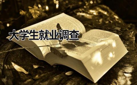 大學生就業調查 大學生就業調查報告1500字 (19篇）