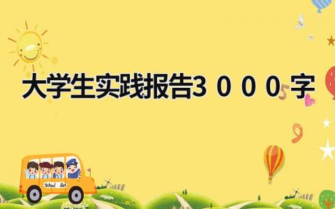 大學生實踐報告3000字 大學生實踐報告3000字 (17篇）