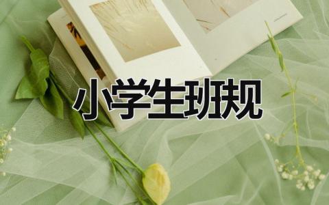 小學生班規  (8篇）