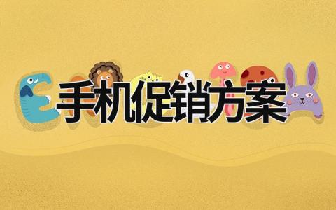 手機促銷方案 手機促銷方案ppt (17篇）