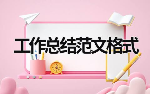 工作總結范文格式 工作總結范文格式模板 (15篇）