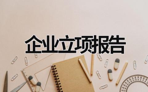 企業立項報告 企業立項報告怎么寫 (14篇）