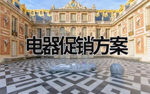 電器促銷方案 電器促銷方案模板 (15篇）