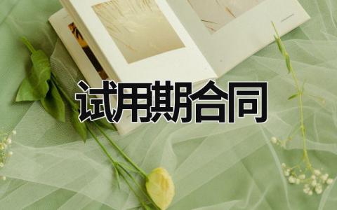 試用期合同 試用期需要簽合嗎 (17篇）