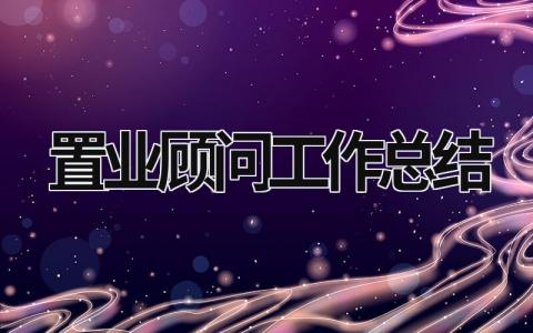 置業顧問工作總結 置業顧問工作總結怎么寫 新人 (19篇）