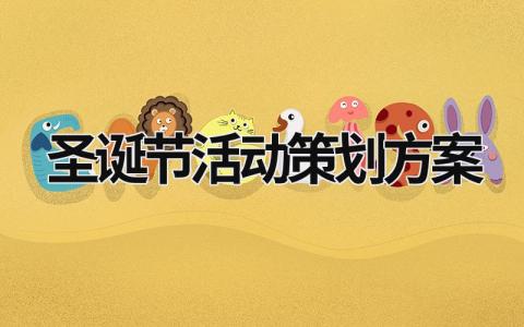 圣誕節活動策劃方案 圣誕節活動策劃方案怎么做 (17篇）