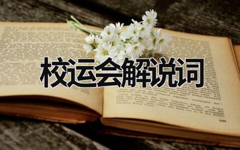 校運會解說詞  (17篇）
