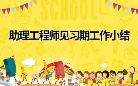 助理工程師見習期工作小結 助理工程師試用期工作總結 (18篇）