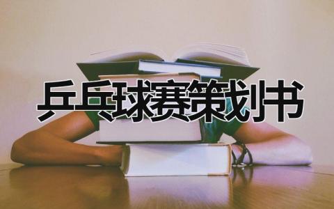 乒乓球賽策劃書  (16篇）