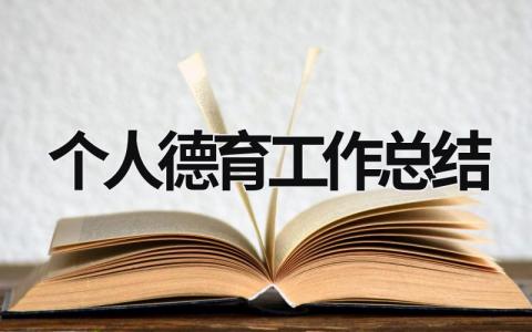 個(gè)人德育工作總結(jié) 個(gè)人德育工作總結(jié) (15篇）