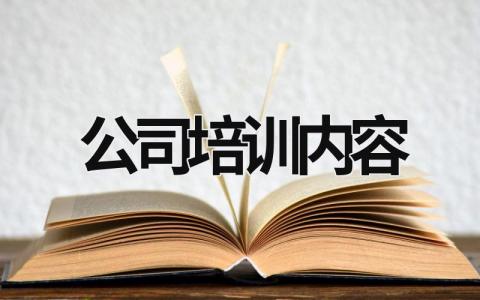 公司培訓內容 清潔公司培訓內容 (16篇）