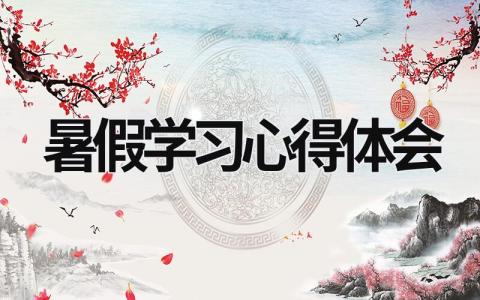 暑假學(xué)習(xí)心得體會 暑假心得體會2021年 (20篇）