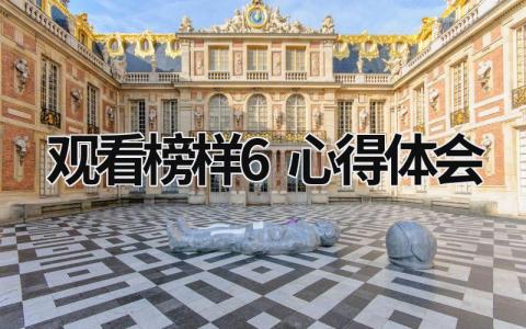 觀看榜樣6心得體會 觀看榜樣6心得體會300字 (21篇）