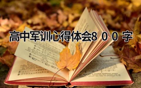 高中軍訓心得體會800字 高中軍訓心得體會800字左右2018年 (16篇）