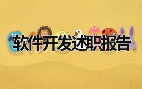 軟件開發述職報告 軟件開發年終述職報告ppt (14篇）