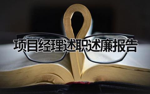 項目經理述職述廉報告 項目經理述職述廉報告范文 (20篇）