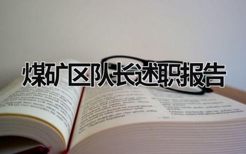 煤礦區(qū)隊長述職報告 煤礦區(qū)隊長述職報告 (18篇）