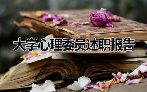 大學心理委員述職報告 大學心理委員述職報告800字 (11篇）