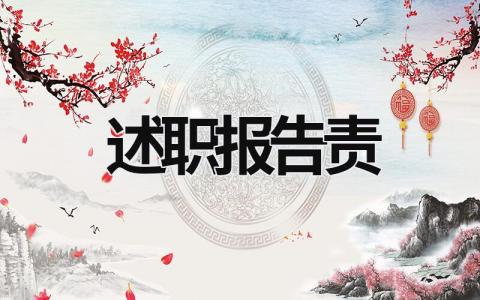 述職報告責 述職報告責任 (17篇）