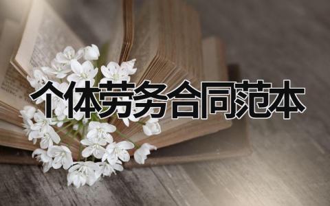 個體勞務合同范本