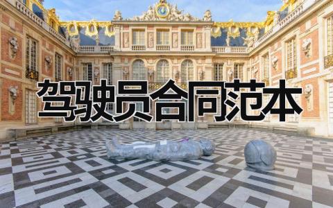 駕駛員合同范本