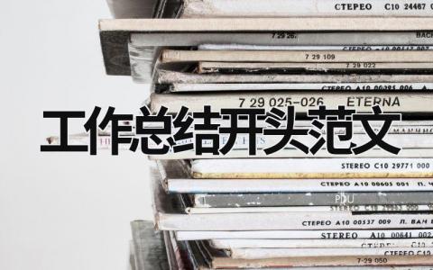 工作總結(jié)開(kāi)頭范文