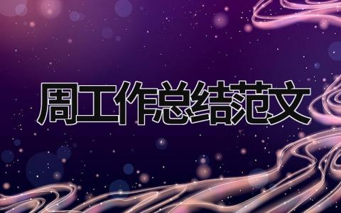 周工作總結范文