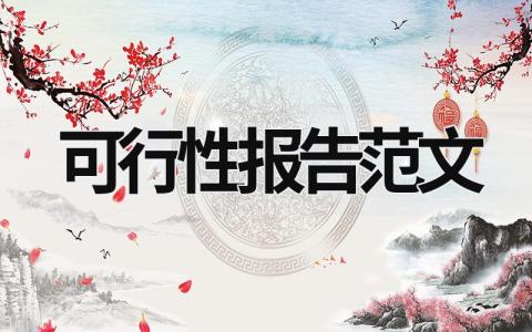可行性報告范文