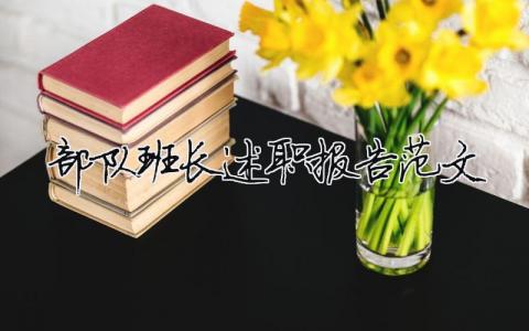 部隊(duì)班長述職報告范文（精選15篇）