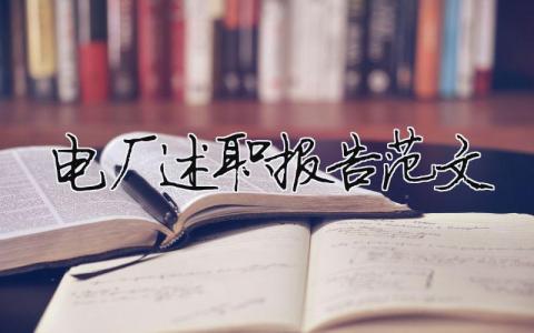 電廠述職報告范文（精選15篇）