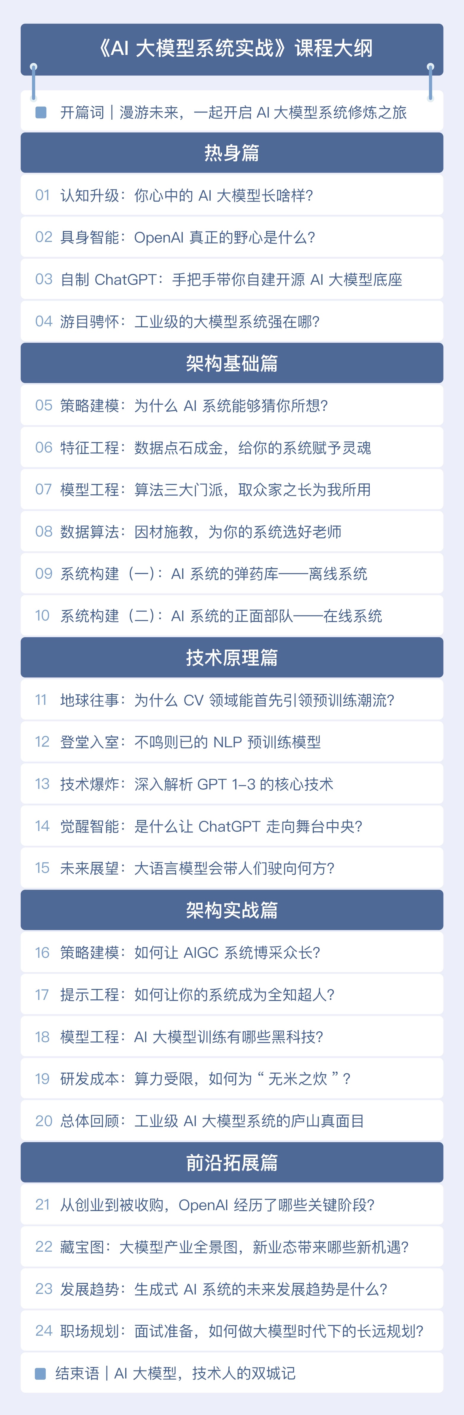 AI大模型系統實戰視頻教程