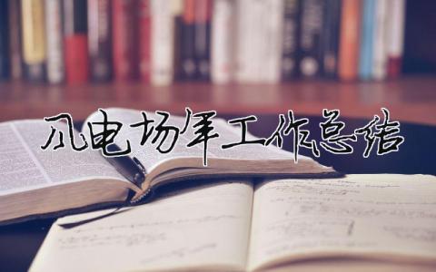 風電場年工作總結 風電場年度工作總結（范文模板精品12篇）