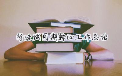 行政試用期轉正工作總結 行政試用期轉正工作總結報告（范文模板精品10篇）